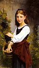A Young Girl Holding a Basket of Grapes by Elizabeth Jane Gardner Bouguereau